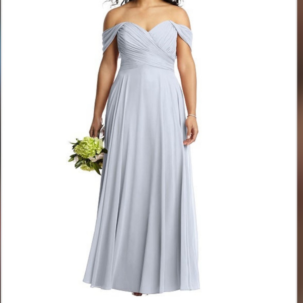 Off-the-Shoulder Draped Chiffon Maxi Dress